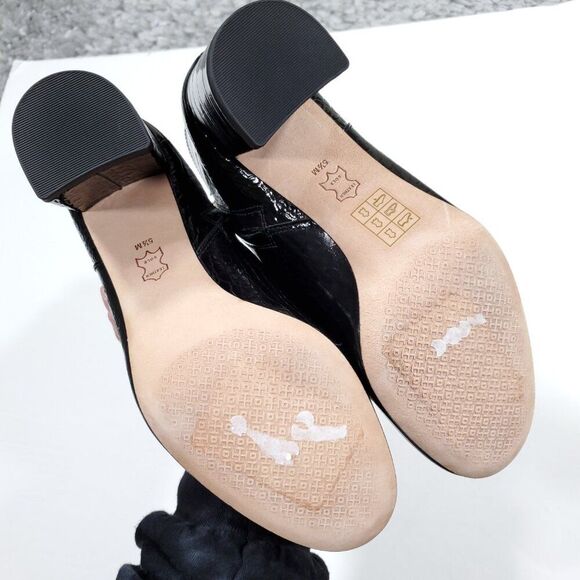 Tory Burch Brooke 70 MM Booties Croc Embosssed Black Ankle Boots Size 5.5 - Picture 11 of 11